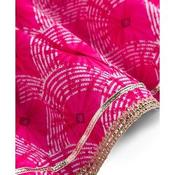 Babyhug Cambric Woven Three Fourth Sleeves Printed Ethnic Dress - Pink