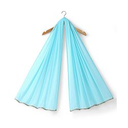 Babyhug Georgette Woven Sleeveless Kurti Palazzo Set with Floral Embroidery & Dupatta - Aqua Blue