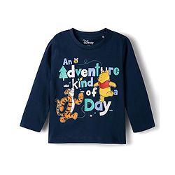 Babyhug Disney 100% Cotton Knit Full Sleeves T-Shirt & Pyjama Night Suit With Winnie The Pooh Graphics- Multicolor