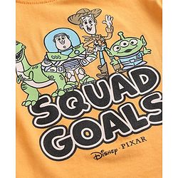 Babyhug Disney Single Jersey Knit Full Sleeves T-Shirt & Pyjama Night Suit with Toy Story Graphics - Mustard