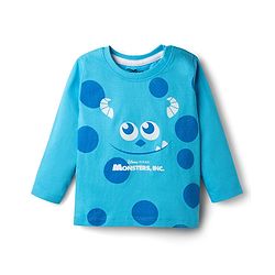 Babyhug Disney 100% Cotton Knit Full Sleeves T-Shirt & Pyjama Night Suit With Monster Graphic - Multicolor