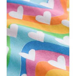 Babyhug Cotton Knit Half Sleeves  T-Shirt With Heart Print - Multicolor
