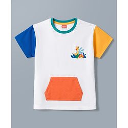 Babyhug 100% Cotton Knit Half Sleeves Animals Printed T-Shirt - White