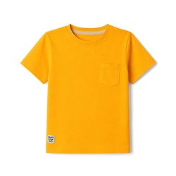 Babyhug 100% Cotton Knit Half Sleeves Solid T-Shirt & Shorts Set With Patch - Orange