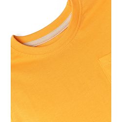 Babyhug 100% Cotton Knit Half Sleeves Solid T-Shirt & Shorts Set With Patch - Orange