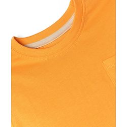 Babyhug 100% Cotton Knit Half Sleeves Solid T-Shirt & Shorts Set With Patch - Orange