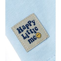 Babyhug 100% Cotton Knit Half Sleeves Solid T-Shirt & Shorts Set With Patch - Light Blue