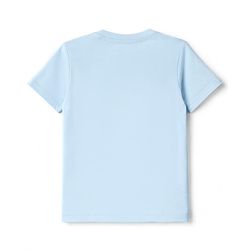 Babyhug 100% Cotton Knit Half Sleeves Solid T-Shirt & Shorts Set With Patch - Light Blue