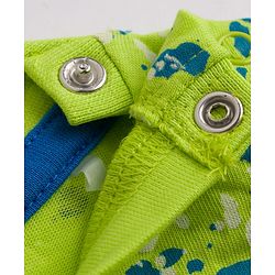 Babyhug 100% Cotton Knit Half Sleeves Text Printed T-Shirt & Shorts Set - Lime Green & Light Blue