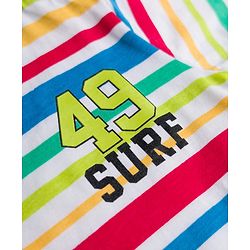 Babyhug 100% Cotton Single Jersey Knit Half Sleeves Striped T-Shirt & Shorts Set - Green Blue