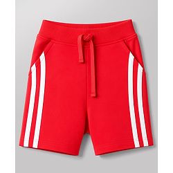 Babyhug Single Jersey Knit Half Sleeves T-Shirt & Shorts Set Football Print - Red & Navy Blue