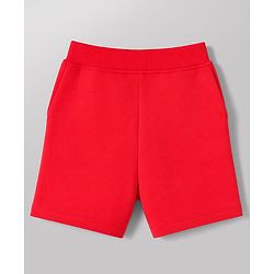 Babyhug Single Jersey Knit Half Sleeves T-Shirt & Shorts Set Football Print - Red & Navy Blue