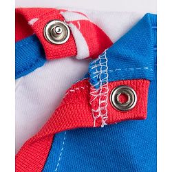 Babyhug Single Jersey Knit Half Sleeves T-Shirt & Shorts Set Football Print - Red & Navy Blue