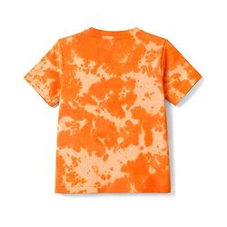 Babyhug Single Jersey Knit Half Sleeves Tie & Dye Effect T-Shirt & Shorts Co Ord Set with Miami Beach Print - Orange