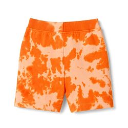 Babyhug Single Jersey Knit Half Sleeves Tie & Dye Effect T-Shirt & Shorts Co Ord Set with Miami Beach Print - Orange
