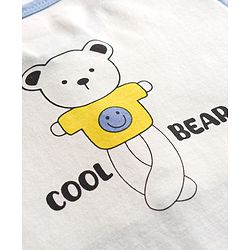Babyhug 100% Cotton Single Jersey Knit Half Sleeves Romper With Bear Print & Applique - Multicolor