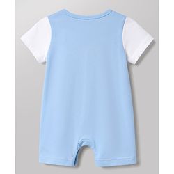 Babyhug 100% Cotton Knit Half Sleeves Romper with Turtle Print - Multicolor