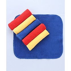 Bahyhug Cotton Knit Solid Hand & Face Towel Pack Of 6 L 25.4 x B 25.4 cm - Multi Color