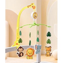 Babyhug Musical Cot Mobile with Giraffe Stand & Soft Hanging Toys Multicolor| Soothing Music | Rotating Hanging Toys| Baby Cot & Cradle Accessory| Sensory Stimulation| No Batteries Needed