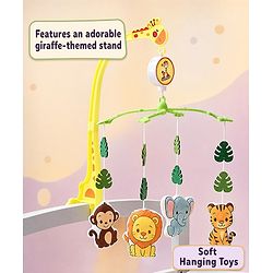 Babyhug Musical Cot Mobile with Giraffe Stand & Soft Hanging Toys Multicolor| Soothing Music | Rotating Hanging Toys| Baby Cot & Cradle Accessory| Sensory Stimulation| No Batteries Needed