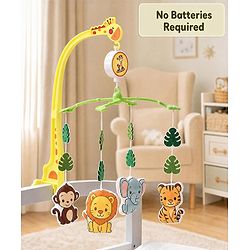 Babyhug Musical Cot Mobile with Giraffe Stand & Soft Hanging Toys Multicolor| Soothing Music | Rotating Hanging Toys| Baby Cot & Cradle Accessory| Sensory Stimulation| No Batteries Needed
