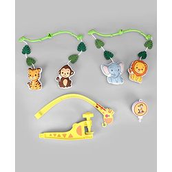 Babyhug Musical Cot Mobile with Giraffe Stand & Soft Hanging Toys Multicolor| Soothing Music | Rotating Hanging Toys| Baby Cot & Cradle Accessory| Sensory Stimulation| No Batteries Needed