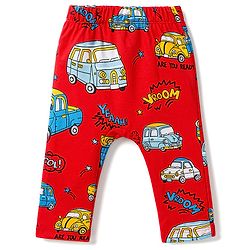 Babyhug Interlock Knit Full Length Vehicles & Star Printed Diaper Leggings Pack Of 3 - Multicolor