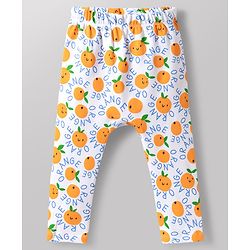 Babyhug 100% Cotton Knit Full Length Diaper Leggings with Fruit Print Pack of 3 - Multicolor