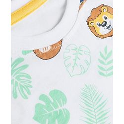 Babyhug Single Jersey Knit Half Sleeves T-Shirt & Shorts Set Animal Print - Green