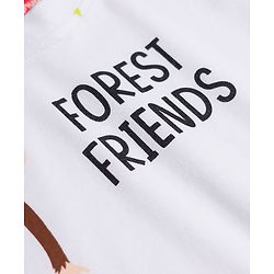 Babyhug 100% Cotton Single Jersey Knit Half Sleeves T-Shirt & Shorts With Animal Print - White