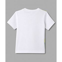 Babyhug 100% Cotton Single Jersey Knit Half Sleeves T-Shirt & Shorts With Animal Print - White