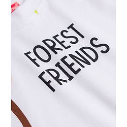 Babyhug 100% Cotton Single Jersey Knit Half Sleeves T-Shirt & Shorts With Animal Print - White