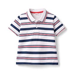 Babyhug Single Jersey Knit Half Sleeves Striped Polo T-Shirt & Shorts Set - Multicolor