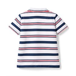 Babyhug Single Jersey Knit Half Sleeves Striped Polo T-Shirt & Shorts Set - Multicolor