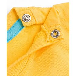 Babyhug 100% Cotton Knit Half Sleeves Text Printed T-Shirt & Shorts Set - Yellow & Blue