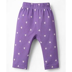 Babyhug 100% Cotton Interlock Knit Full Length Hearts Star & Unicorn Theme Printed Diaper Leggings Pack Of 3 - Multi Color