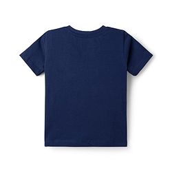 Babyhug Disney Cotton Knit Half Sleeves T-Shirt with Winnie the Pooh Print - Red & Blue