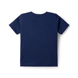 Babyhug Disney Cotton Knit Half Sleeves T-Shirt with Winnie the Pooh Print - Red & Blue