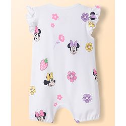 Babyhug Disney Interlock Knit Frill Sleeves Rompers with Minnie Mouse Graphics Pack of 2 - Multicolor