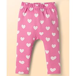 Babyhug Cotton Knit Full Length Diaper Leggings with Fruit & Heart Print Pack of 3 - Multicolor