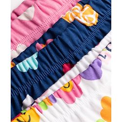 Babyhug Cotton Knit Full Length Diaper Leggings with Fruit & Heart Print Pack of 3 - Multicolor