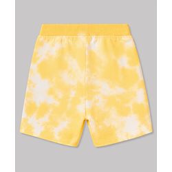 Babyhug 100% Cotton Single Jersey Knit Sleeveless Tank T-Shirt & Shorts Set With Tie & Dye Effect & Van Print - Yellow