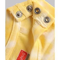 Babyhug 100% Cotton Single Jersey Knit Sleeveless Tank T-Shirt & Shorts Set With Tie & Dye Effect & Van Print - Yellow