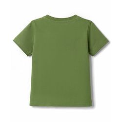 Babyhug Single Jersey Knit Half Sleeves T-Shirt & Shorts Set With Animal Print - Green & Brown