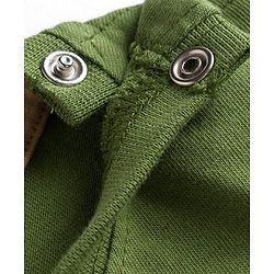 Babyhug Single Jersey Knit Half Sleeves T-Shirt & Shorts Set With Animal Print - Green & Brown
