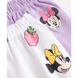 Babyhug Disney Single Jersey Knit Bloomer With Minnie Mouse Graphic Pack of 2 - White & Lilac