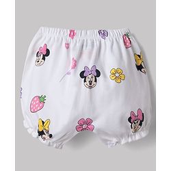 Babyhug Disney Single Jersey Knit Bloomer With Minnie Mouse Graphic Pack of 2 - White & Lilac