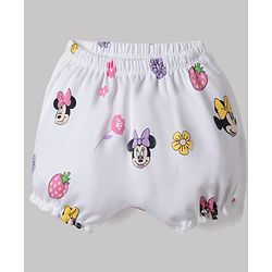 Babyhug Disney Single Jersey Knit Bloomer With Minnie Mouse Graphic Pack of 2 - White & Lilac