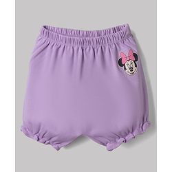 Babyhug Disney Single Jersey Knit Bloomer With Minnie Mouse Graphic Pack of 2 - White & Lilac