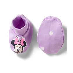 Babyhug Disney Interlock Knit Cap Mittens & Booties Set With Minnie Mouse Print Lavender - Diameter 15 cm